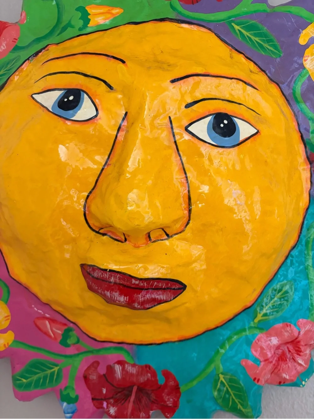 Mexican Sun Face Paper Mache 18 inches